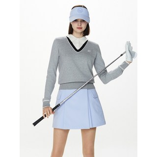 듀빅 여성 Y카라 페이크 투웨이 니트스웨터 DF3WSW257MG