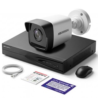 세계1위 하이크비전 800만화소 IP 카메라 녹화기 풀세트 4K PoE 지원 HDD 포함, 실외카메라 1대, HDD 1TB, 1개