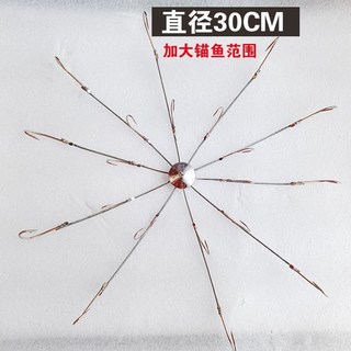 越南鈎 十爪鈎 雙層鈎 可視專用魚鉤 30釐米大號盤鈎 錨草鯽鈎 海釣錨鈎 多爪钩 倒鉤 蜈蚣鉤 無倒鉤魚鉤, 30公分雙層錨鉤, 1個