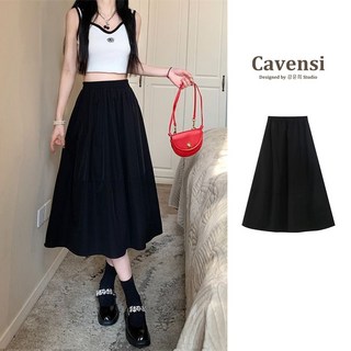 【Cavensi】S-3XL 夏天大傘擺蛋糕長裙 鬆緊腰 A字裙 韓系穿搭 A260