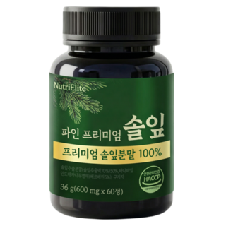 뉴트리엘리트 파인 프리미엄 솔잎 100% 식약청인증, 1개, 60정