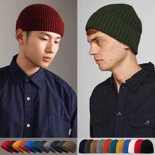 오토몬 남자 여자 공용 비니 니트 숏비니 와치캡 방한모자
