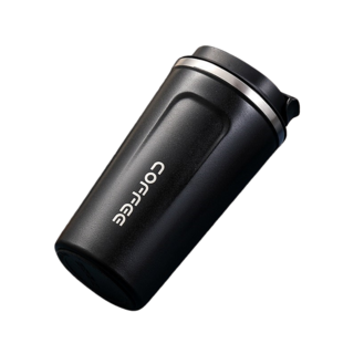 天使網購 304不鏽鋼日系隨行咖啡杯510ML, 一代內膽-黑色（有附杯蓋）, 1個