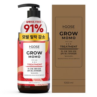 이고세 탈모 증상 완화 그로우 모모 헤어 트리트먼트, 1000ml, 1개