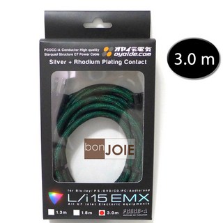 Oyaide 小柳出電氣 L/i 15 EMX (3.0m) 日本製 8字型電源線, 1個