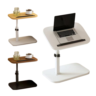 好的家居 可翻轉移動邊桌 桌子 茶几 移動桌 電腦桌 邊桌 升降桌 沙發萬用桌, 翻轉款, 胡桃+黑架