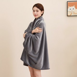 다나몰 극세사 무릎 담요 망토 똑딱이 사무실 캠핑