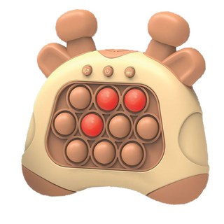 푸쉬팝 뽁뽁이 푸시팝게임기 영어 장난감 선물, 브라운, 1개