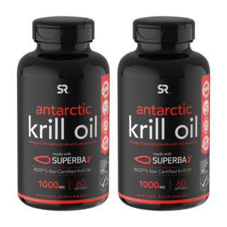 SPORTS RESEARCH Superba2磷蝦油蝦紅素軟膠囊 1000mg, 60顆, 2罐