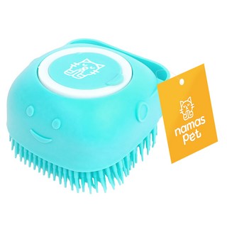 나마스펫 애견 목욕 브러쉬 애묘 강아지 샴푸 샤워 용품 실리콘, 1개, 블루
