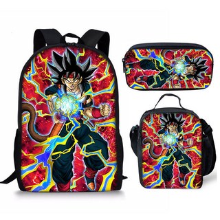 드래곤 볼 애니메이션 프린트 점심 가방 연필 케이스 배낭 세트 소년 학교 GT Z 슈퍼 사이어인 211113, 5