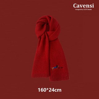 【Cavensi】聖誕圍巾 過年紅色圍巾 質感針織毛線圍巾 紅色圍脖 新年圍巾 聖誕禮物 格紋圍巾 披肩 圍脖