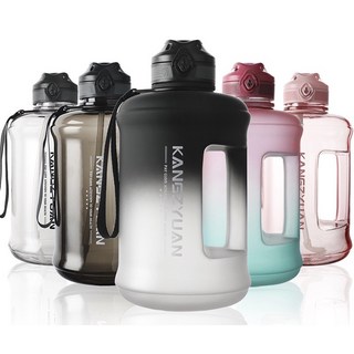 TRITAN大容量漸變色水桶水壺 台灣現貨 健身運動水瓶 戶外便攜旅行水壺 多色可選手提式噸噸桶, 漸變藍,2500ml （附贈品：吸管組）, 1個