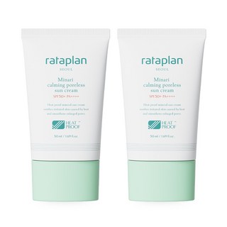 라타플랑 미나리 진정 포어리스 선크림 SPF50+ PA++++ 50ml 2개 / 무기자차 모공축소 민감용