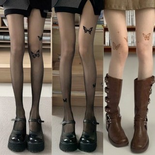 蝴蝶黑絲蝴蝶連褲襪爆款打底襪夏季薄款膚色絲襪女防勾絲性感絲襪Doly
