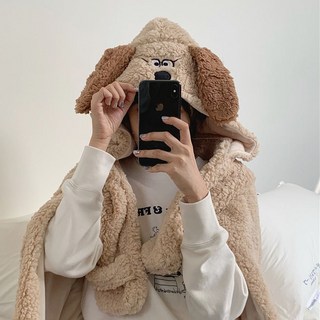 부슬동물어깨담요 극세사 어깨담요 무릎 숄 후드담요_ 20293463EA