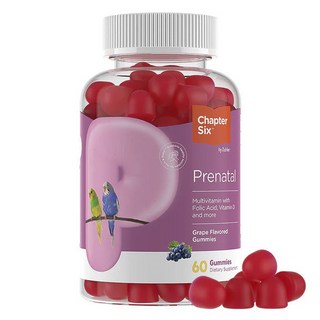 Zahler Chapter Six 孕婦綜合維他命 葡萄口味軟糖, 1個, 60錠
