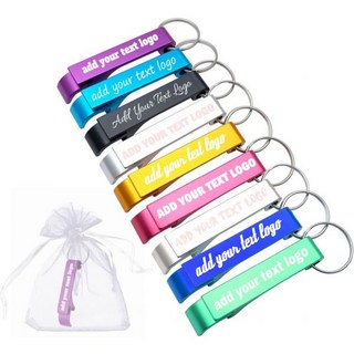 100개 맞춤형 병따개 열쇠고리 알루미늄 맥주 병따개에는 모든 텍스트/로고 결혼식 선물 양조장 바 기념일 파티 부동산 중개인 손님 졸업식 크리스마스 등이 새겨져 있습, 100pcs