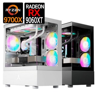 9060XT AMD 9700X 게이밍 조립PC 컴퓨터 고급사양 배그 롤 스팀 몬헌 스텔라, WIN11 Home, 1TB, 32GB, GDDR6, 9060XT - AMD 9700X