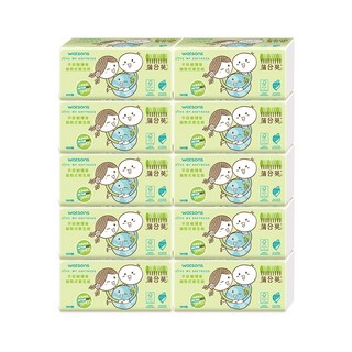 屈臣氏x蒲公英 不砍樹環保抽取式衛生紙 (100抽x10包) ，家庭號包裝，紙質柔韌，抽取方便，環保愛地球, 1套, 10個