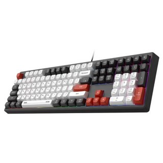 앱코 저소음 풀배열 멤브레인 108키 키보드, 블랙, MK108, 제조사축