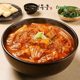 [프레시지] 경복궁 돼지고기 김치찌개 밀키트 냉동 600g, 3, 3개