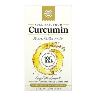 Solgar Full Spectrum Curcumin 솔가 풀 스펙트럼 커큐민 모어 베터 패스터 폴리페놀 30캡슐 2통, 30정, 1개
