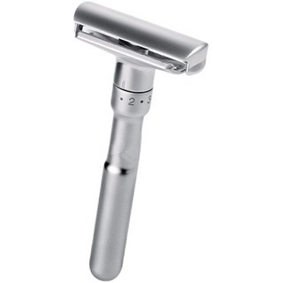 折扣 手動剃須刀 可調節鋒利度 老式復古刮鬍刀 不銹鋼雙面刀片 刀架 男士理容 鬍鬚修剪 舒適刮鬍 禮盒組 送禮首選, 1個, 標配：凈剃須刀（不含收儲盒不配刀片）