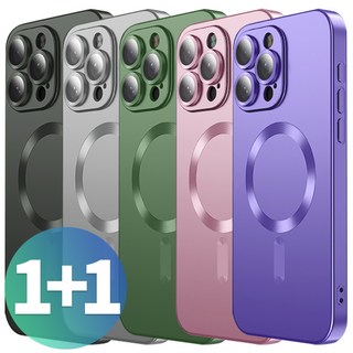 넥스트모바일 1+1 아이폰14 프로 프로맥스 플러스 맥세이프 무광 메탈릭 컬러 카메라 보호 풀커버 케이스