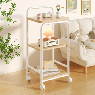 하이피러브 다용도 이동식 진열장 선반, 3단, 화이트