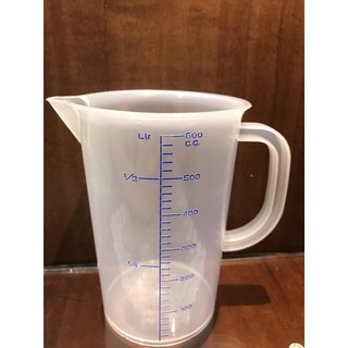 立騰玻璃塑膠燒杯 100ml-3L有柄量杯 藍色刻度PP材質 耐用實驗量具, 1個, 600ml