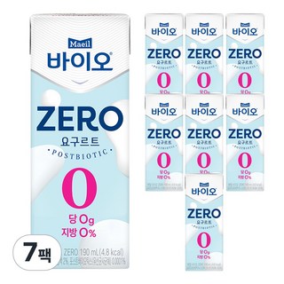 매일 바이오 제로 요구르트 7팩 당제로, 190ml, 7개