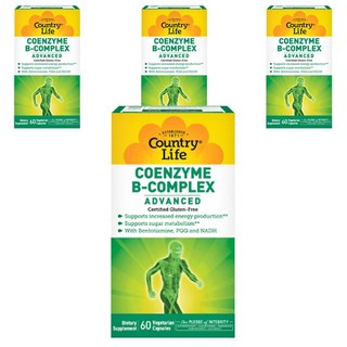 컨트리라이프 코엔자임 B-컴플렉스 어드밴스드 베지테리안 캡슐, 4개, 60정