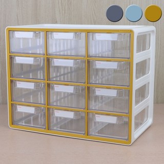 12단 시스템 멀티박스 서류 정리함 다용도 수납박스 사무실 가정용 서랍장, 그레이, 1개