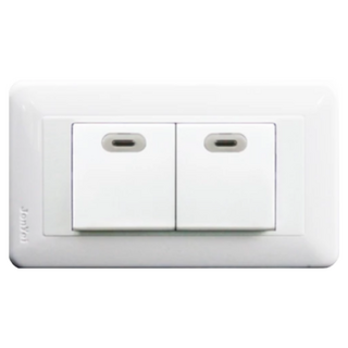 熊貓 BSMI認證 JY-5255W 螢光二開關 (110V) 二開 二切, 1個