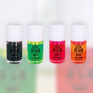 해동조구사 UV 찌도료 (블랙+초록+레드+주황) 4개 우수한 시인성, 1세트