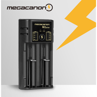 메가캐논 올인원 2구 고속충전기 18650 26650 21700 AA / AAA 배터리 리튬이온 NI-MH 충전기 C타입전원, 1개