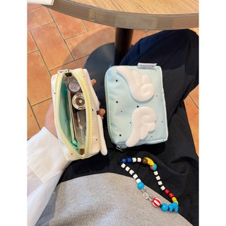 星星天使刺繡化妝包，可愛萌系耳機包，多功能收納零錢包