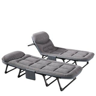 免安裝可折疊床，六檔調節加粗鋼管，折疊單人床附收納袋，簡易床, 升級八腳六檔調節折疊床-灰色