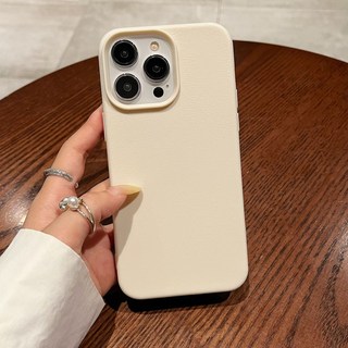 小衆高級感適用iPhone17promax純色皮紋果粉16手機殼13/12軟殼11