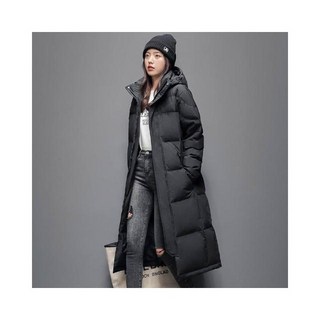 羽絨外套防風外套男女中長版情侶款白鴨絨可脫卸帽保暖防風防水外套