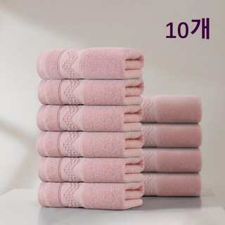 록신 가정용 수건 세면타월 100g 30수 코마사 10종세트 고급수건 빠른 건조 타올 먼지없는수건, 1세트, 핑크