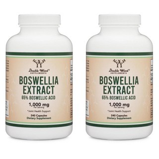 [2개] 더블우드 보스웰리아 추출물 1000mg 240캡슐 보스웰릭산, 2개, 240정
