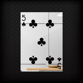 포토존 거울 포커 미러 로얄 트럼프카드 인테리어 술집 카페, 800X1200, 6. 클로버 5