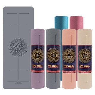 TPE 요가매트 10mm 8mm 6mm 와이드 안밀리는 논슬립 요가매트, E.애쉬그레이(와이드TPE8mm)