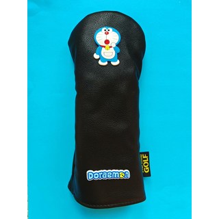 StarMind 哆啦A夢 高爾夫球道木桿頭套 黑色 PU材質 趣味設計 無撥盤 通用款 內絨保護, 款式如圖, 1個