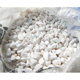 水晶白砂 漢白玉 小卵石 20kg 袋裝 鋪面底砂, 1個