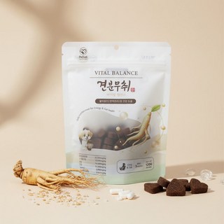 펫테일럽앤힐 견분무취 바이탈밸런스 강아지 간식 똥냄새 제거 양한방 복합 유산균 영양간식 활력, 1개, 120g, 혼합