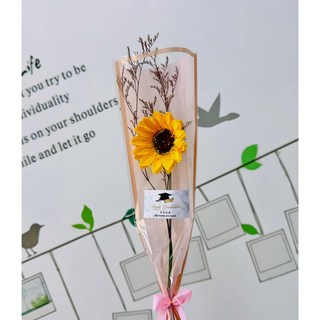孟之坊婚禮精品舘 向日葵香皂花束．乾燥花束．小熊花束．香皂花束．情人節花束．母親節花束．生日花束．金莎花束, 1個