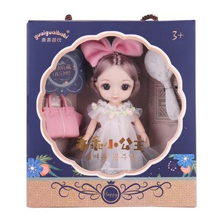 芭比娃娃禮盒 17cm 可換裝洋娃娃 女孩家家酒遊戲 生日禮物 聖誕禮物 交換禮物, 迷你-小可-禮盒裝, 1個